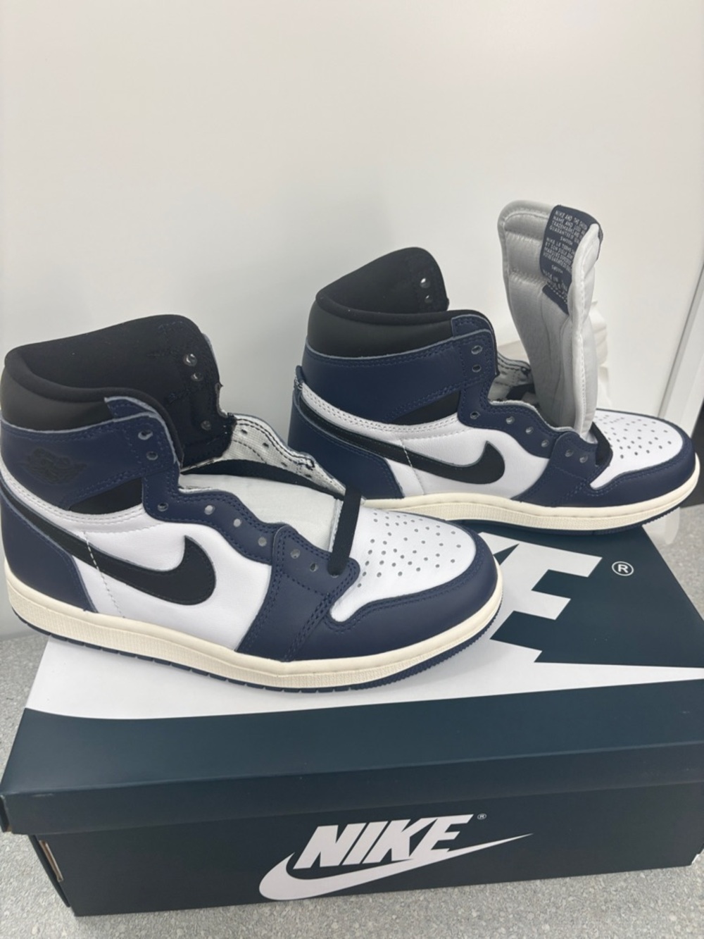 Nike Kids High-Top Sneakers in Navy, White & Black